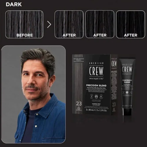Vista 3 de American Crew Tinte temporal para cabello para hombre, tinte temporal para el cabello, cobertura de canas naturales, oscuro, 1.35 onzas líquidas