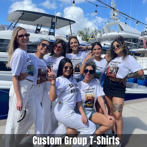 Vista 5 de Camisetas personalizadas frente atrás algodón unisex mujeres