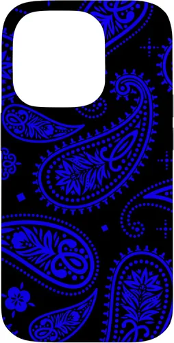 Vista 17 de Black Blue Paisley Bandana Vintage Floral Boho Pattern Case for iPhone 17