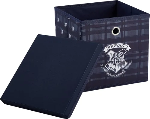 Vista 8 de Idea Nuova Bluey Cubo de almacenamiento de tela plegable, contenedor organizador de 10 pulgadas con tapa para dormitorio, sala de juegos y armario