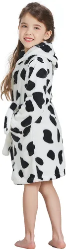 Vista 7 de ECHERY Pijama con capucha para niños y niñas, suave forro polar, unisex, bata de baño