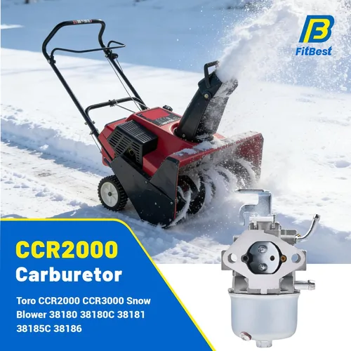 Vista 2 de FitBest Carburador para soplador de nieve Toro CCR2000 CCR3000 38180 38180C 38181 38185C 38186 reemplaza 95-7935 81-4690 81-0420 con foco