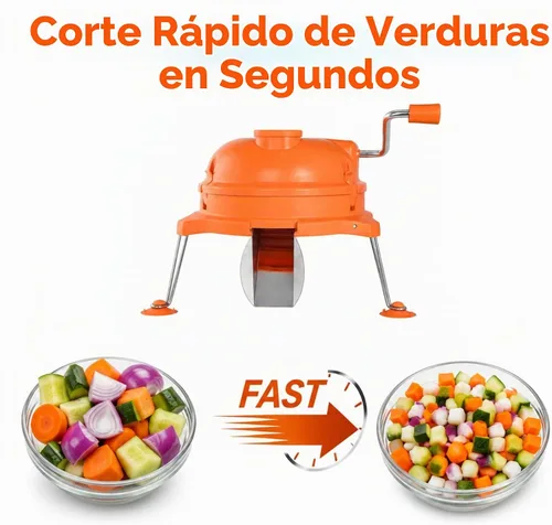 Vista 3 de CLIVIA Picador de verduras, cortador de verduras resistente con hoja de acero inoxidable, máquina cortadora de alimentos de manivela para papas