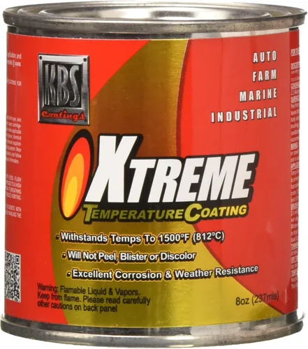 Vista 25 de KBS Coatings - Recubrimiento de temperatura Xtreme, color negro azabache , Acero inoxidable