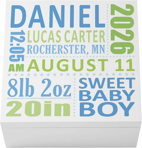 Vista 22 de Let's Make Memories Caja de recuerdos personalizada para recién nacido, almacenamiento de recuerdos, caja de recuerdos, decoración de guardería, 6