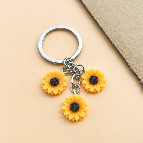 Vista 4 de Kilener Llaveros de girasol, regalos para mujeres y niñas, accesorios de llavero de girasol, recuerdos de fiesta, regalo de cumpleaños, regalo