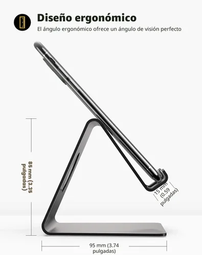Vista 6 de Lamicall Soporte para teléfono celular, base para teléfono: cuna, soporte, soporte para escritorio de oficina - negro