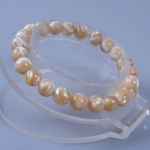 Vista 2 de Justinstones Pulsera elástica de cuentas redondas de 0.315 in, unisex de 7 pulgadas