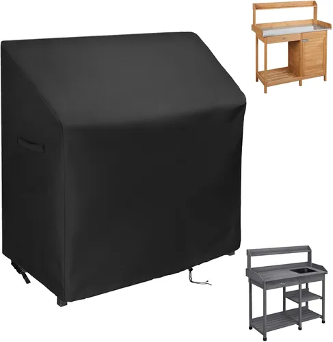 Vista 15 de Funda para Mesa de Trasplante, Cubierta Impermeable para Gabinete de Almacenamiento al Aire Libre Mederla 32"x19"x36", Funda Protectora para Armario