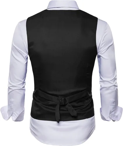 Vista 3 de AOYOG - Chaleco formal de negocios de hombres para traje o esmoquin