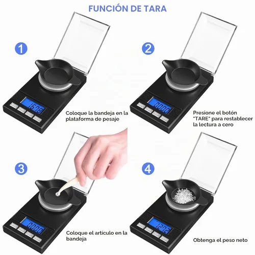 Vista 4 de Fuzion Escala de miligramo 1.76 oz/0.00004 oz, kit de báscula de polvo 6 en Negro