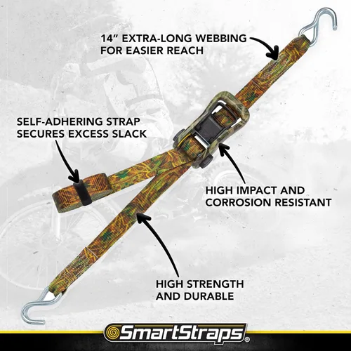 Vista 6 de SmartStraps 1956 14' Correas de carraca CamoX de 14 pies con tejido de camuflaje (5,000 lb)