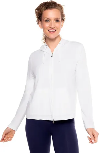 Vista 46 de Sudadera con capucha para la costa, de Coolibar, para mujer, UPF 50+, protege del sol
