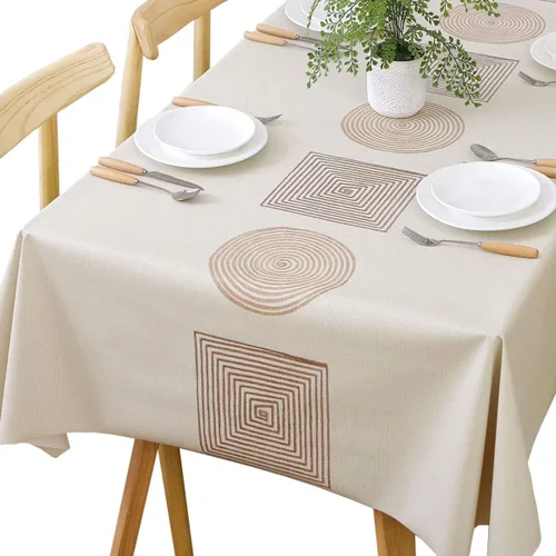 Vista 19 de TruDelve Mantel de Vinilo con Respaldo de Franela Mantel de Mesa de Plástico Blanco Cuadrado Manteles de Mesa para Fiestas Impermeables Cubierta