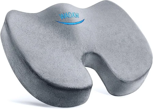 Vista 7 de WAOAW Cojín de asiento, cojines para silla de oficina, almohada para asiento largo de automóvil, almohadilla de espuma viscoelástica para espalda