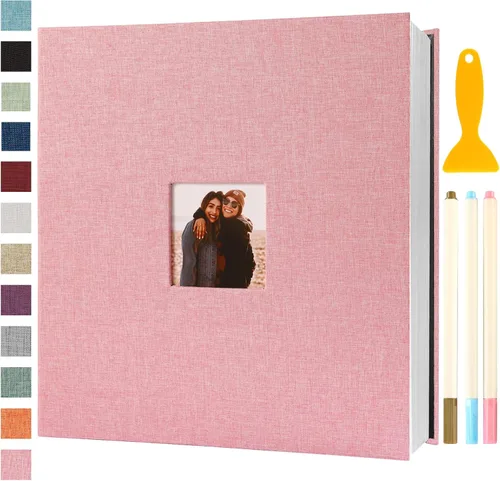 Vista 26 de Álbum de fotos autoadhesivo con páginas adhesivas para manualidades, álbumes de fotos magnéticos para fotos de 4x6, 5x7, 8x10, páginas adhesivas