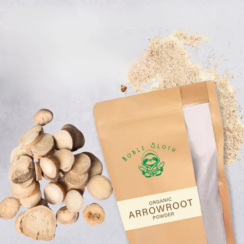 Vista 3 de Noble Sloth Polvo de arrurruz orgánico prémium de 16 onzas, almidón de arrurruz natural puro, sin gluten, sin OMG, espesante para cocinar y hornear