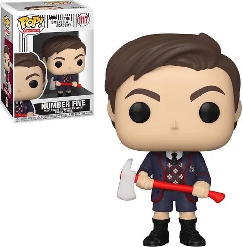 Vista 2 de Umbrella Academy Series 2 - Número 5 con hacha Funko Pop! Figura de vinilo (incluye funda protectora compatible con POP Box)