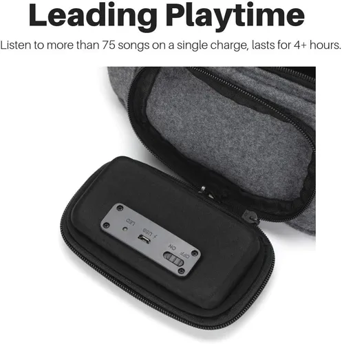 Vista 5 de Fannypack con altavoces. Riñonera Bluetooth para fiestas/festivales/ravos/playa/barcos. Recargable, funciona con iPhone y Android (gris)