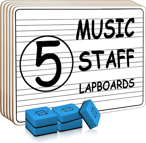 Vista 11 de Scribbledo Music Staff - Pizarra blanca de 9 x 12 pulgadas, pizarra