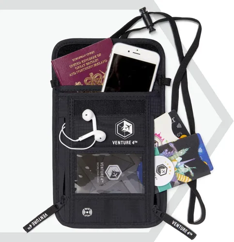 Vista 2 de Venture 4th bolsa de cuello de viaje con traba RFID