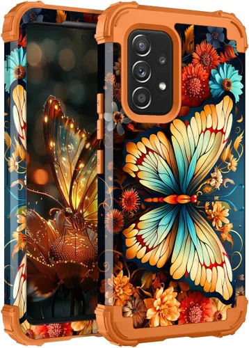Vista 38 de Hocase Funda para Galaxy A37 5G, protección resistente a prueba de golpes, parachoques de goma de silicona suave+funda protectora híbrida