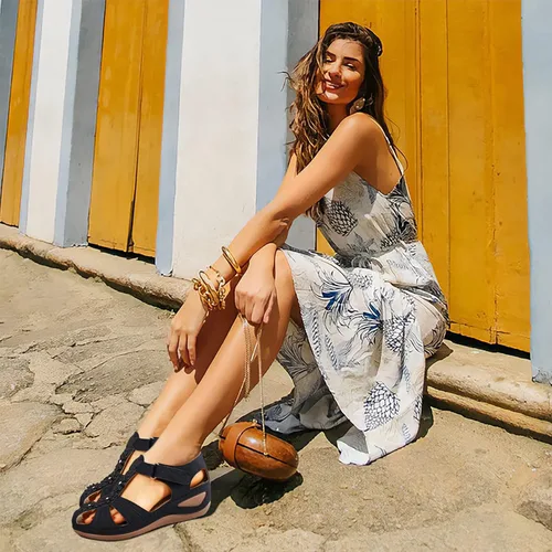 Vista 2 de Vimisaoi - Sandalias de plataforma, con velcro, de verano, atléticas y cómodas, para mujer