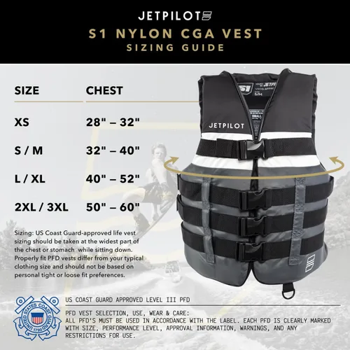 Vista 5 de Jet Pilot S1 - Chaleco de nailon CGA Wakeboard para hombre