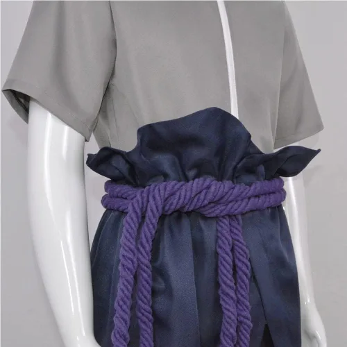 Vista 5 de Disfraz de Uchiha de Sasuke para cosplay con peluca, bata de Halloween