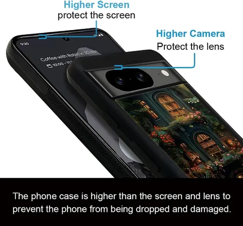 Vista 824 de Compatible con Google Pixel 4A 5G Mobile Case Creative Acrylic Panel trasero Silicona Protección Grip especialmente diseñado para Google Pixel 4A 5G