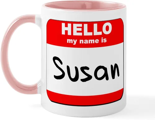 Vista 33 de CafePress Taza de café de cerámica con texto en inglés «Hello My Name Is Mary», de 11 oz (11.0 fl oz)