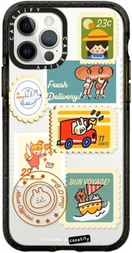 Vista 22 de CASETiFY Impact - Funda para iPhone 12 y iPhone 12 Pro, Bearly Awake, color negro transparente