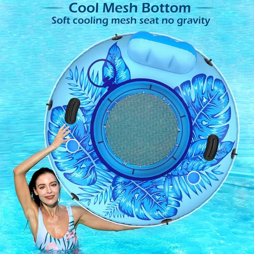 Vista 4 de Jasonwell Flotador inflable de tubo de río, flotador de río resistente, flotadores de piscina para lago, tubos de agua de primera calidad