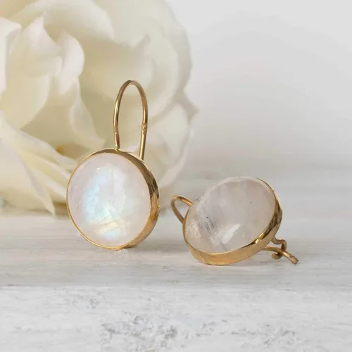 Vista 26 de Gemstone Earrings for Women - Gold Gemstone Drop Earrings - Birthstone - 14K Gold Earrings for Women - Gold Formal Earrings - Boho Wedding Earrings