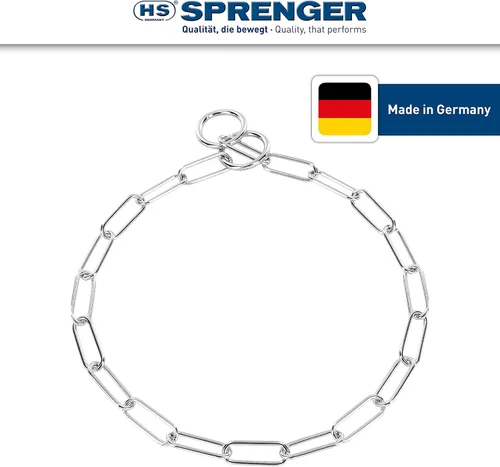 Vista 7 de Herm Sprenger - Collar de perro protector de piel de acero cromado - Enlace largo - Collar de entrenamiento profesional para perros pequeños