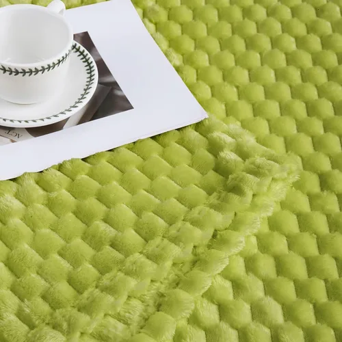 Vista 5 de Bnuitland - Manta de franela verde con estampado de frutas (50x40 pulgadas), 300 GSM, manta de forro polar cálida, suave y ligera para cama o sofá