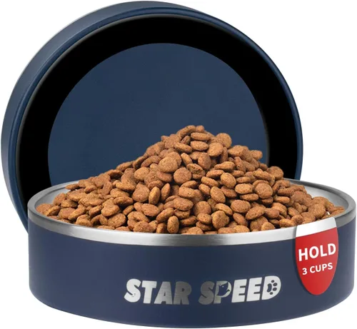 Vista 31 de StarSpeed - Cuencos aislados de acero inoxidable para perros de 24 onzas (color negro)