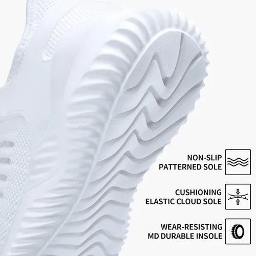 Vista 4 de Akk - Zapatos deportivos sin cordones para mujer, diseño ligero de espuma viscoelástica para caminar, gimnasio, viajes, trabajo o uso informal