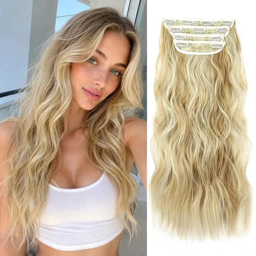 Vista 11 de Extensiones de cabello lacio con clip, suaves y gruesas (20 pulgadas, 4 unidades, 16H613#)