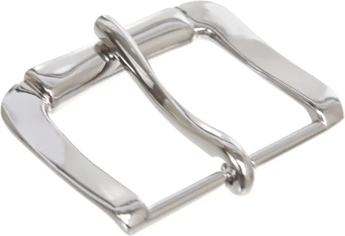 Vista 2 de Hebilla de cinturón de repuesto rectangular de una sola punta de 1-3/4" Plata