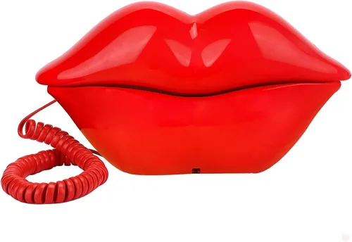 Vista 5 de Teléfono de Labios Rosados, Benotek Juego de Teléfono Fijo con Cable para Casa, Oficina, Hotel, Divertido y Lindo Teléfono de Boca para Fotografía
