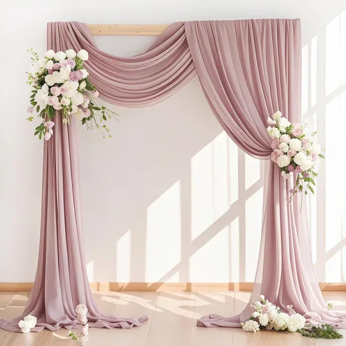 Vista 20 de LINXTAR 1 panel de tela para arco de boda, 1 panel de 30 x 18 pies, cortina de arco de gasa transparente azul bebé para cabina de fotos, despedida