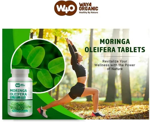 Vista 4 de Cápsulas de polvo de hoja de Moringa (tabletas) - 300 píldoras, 150 porciones, 1000 mg (1 paquete)
