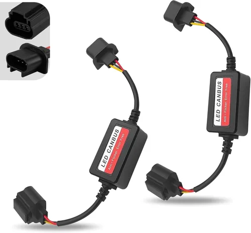 Vista 7 de 2 piezas de decodificador de luz LED para auto, H11/H8/H9, bombilla LED antiparpadeo, arnés de cancelación de código de error, decodificador Canbus