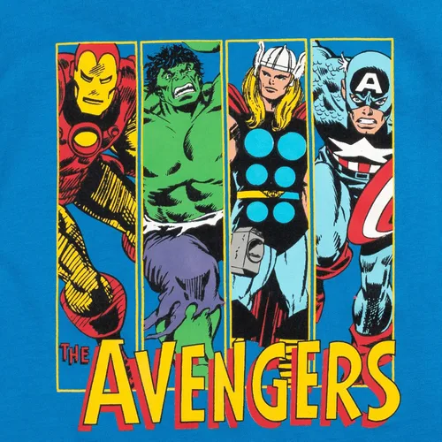 Vista 5 de Marvel Avengers Capitán América Thor Hulk - Paquete de 2 camisetas gráficas para niños pequeños a grandes