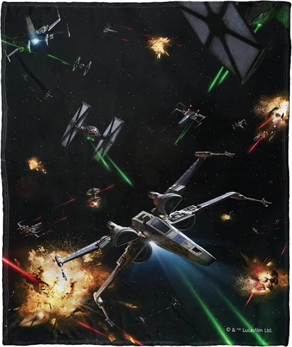 Vista 43 de Northwest Star Wars Manta Decorativa Silk Touch, 40" x 50", Villanos del Lado Oscuro