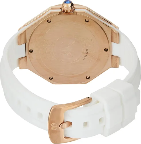 Vista 2 de TechnoMarine Reloj Cruise de cuarzo de acero inoxidable con correa de silicona, blanco, 17 (Modelo TM-118009), Blanco, Reloj de cuarzo