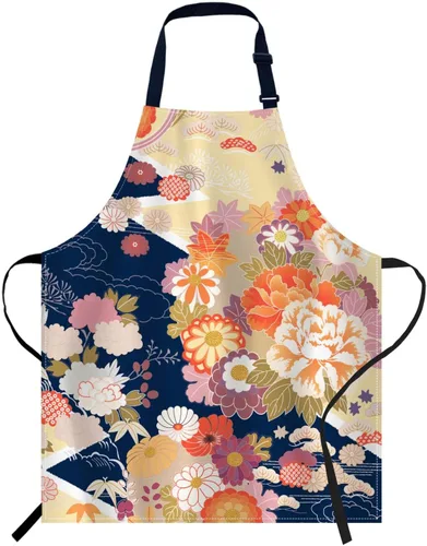 Vista 19 de oFloral Delantal de campo de fútbol americano y pelota, unisex, ajustable, delantal de chef de cocina, delantal para mujeres y hombres para cocina