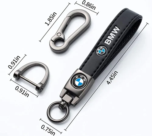 Vista 2 de NUDAM Llavero negro de cuero genuino compatible con BMW X1 X3 X5 X6 Z4 X6 X7 M Series 1 3 5 6 Series Llavero para hombres y mujeres