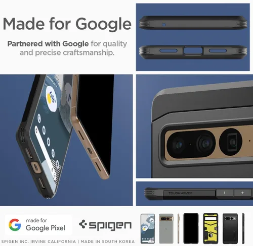 Vista 7 de Spigen Funda Tough Armor compatible con Google Pixel 7 Pro, color negro